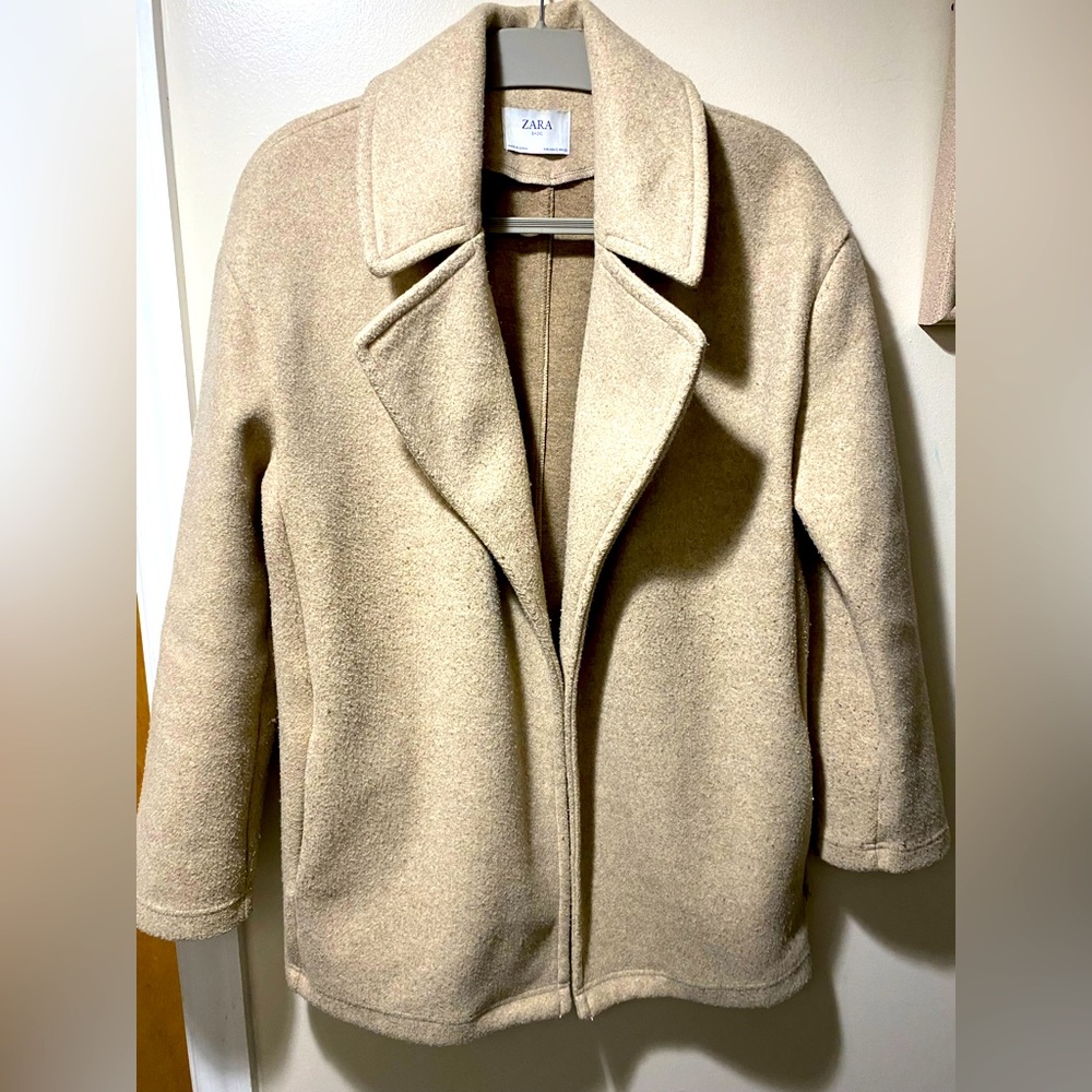 Zara Mid-Length Tan Coat